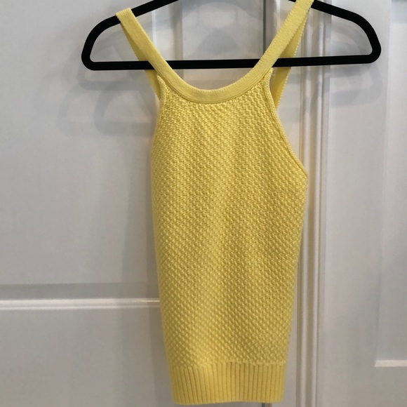 525 America Bright Yellow Knit Crisscross Top S - Picture 3 of 8